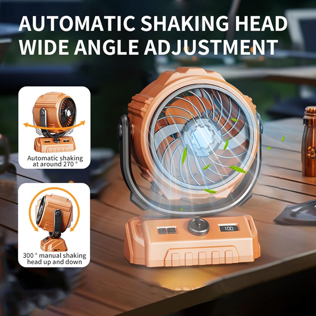 Verilux® 3 in 1 Table Fan with Night Light, 270°Automatic Oscillating Head and 300°Manual Flip, Desktop Fan with 100 Digital Speed Adjustable, with Clip and Power Bank for Home, Office, Camping Verilux® 3 in 1 Table Fan with Night Light, 270°Automatic Oscillating Head and 300°Manual Flip, Desktop Fan with 100 Digital Speed Adjustable, with Clip and Power Bank for Home, Office, Camping
